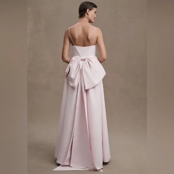 BHLDN Sachin & Babi Hadley V-Neck Back-Bow Empire Gown/ Size 4 - Picture 1 of 10